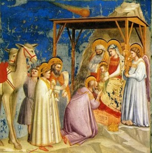 Anbetung der Weisen Gemälde von Giotto um 1300
